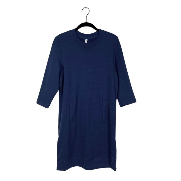 Fabletics Elena Navy Blue Side Zip Sweater Sweatshirt Tunic Dress Pockets XS - Picture 3 of 8